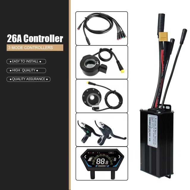 E-bike Controller 12V 24V 36V 48V 60V 72V 17A 26A 30A 250/500/750/1000W +Display