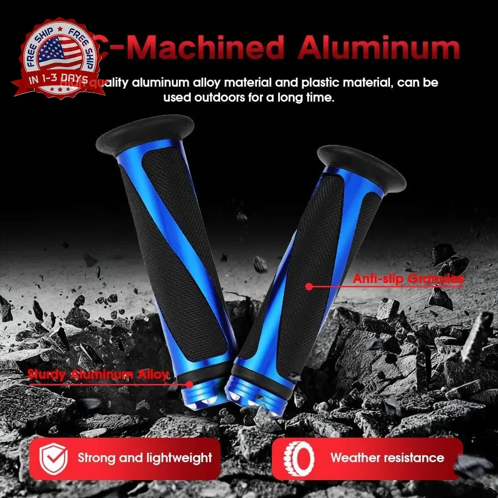 7/8″ 22mm ATV Handlebar Grips Non-Slip Universal for Foreman Recon Raptor Grizzl