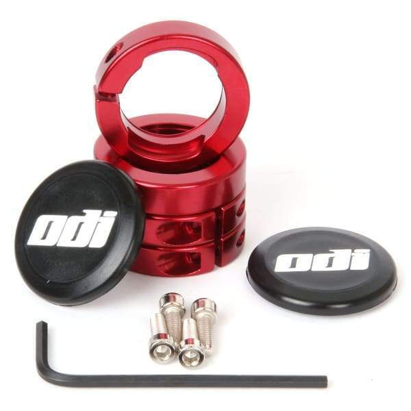 ODI Lock Jaw clamps with Snap Caps Red Set Of 4 Bicycle Lock On Grip Clamps