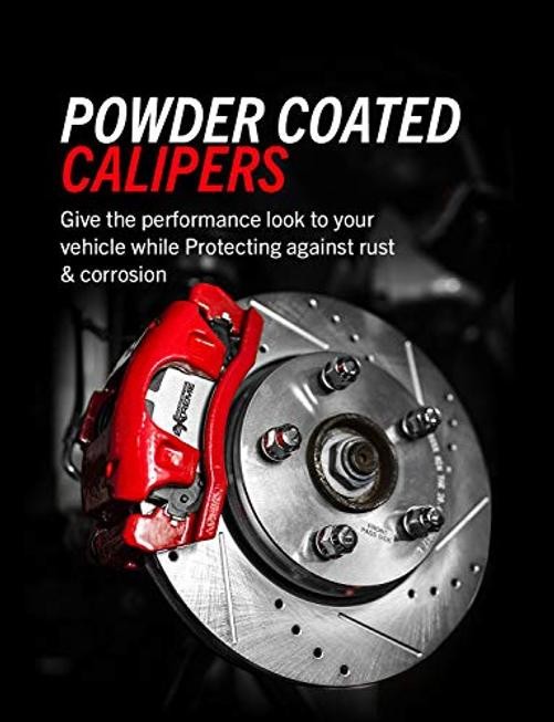 Front Red Powder Coated Brake Caliper Pair for Cadillac DeVille 2000-05 |DTS