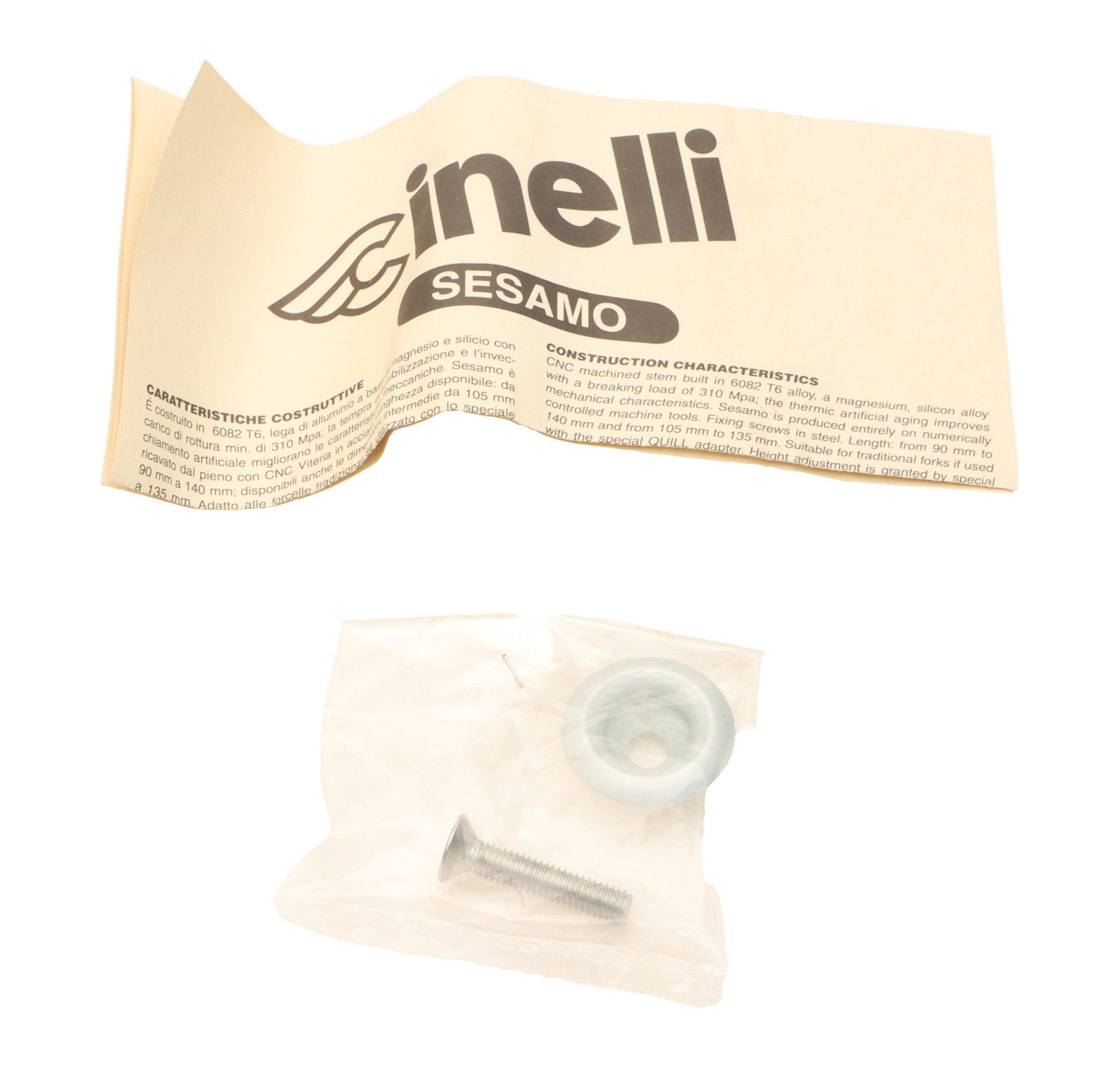 Cinelli 1″ Sesamo 25.4mm Ahead Stem 140mm Length 26.0mm Clamp Silver NEW NOS