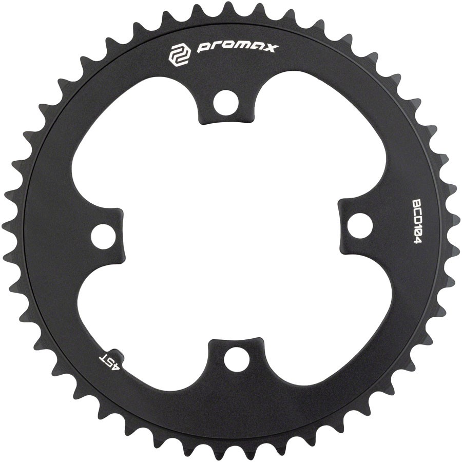 Promax 4-Bolt Chainring – 45t, 104 BCD, Black