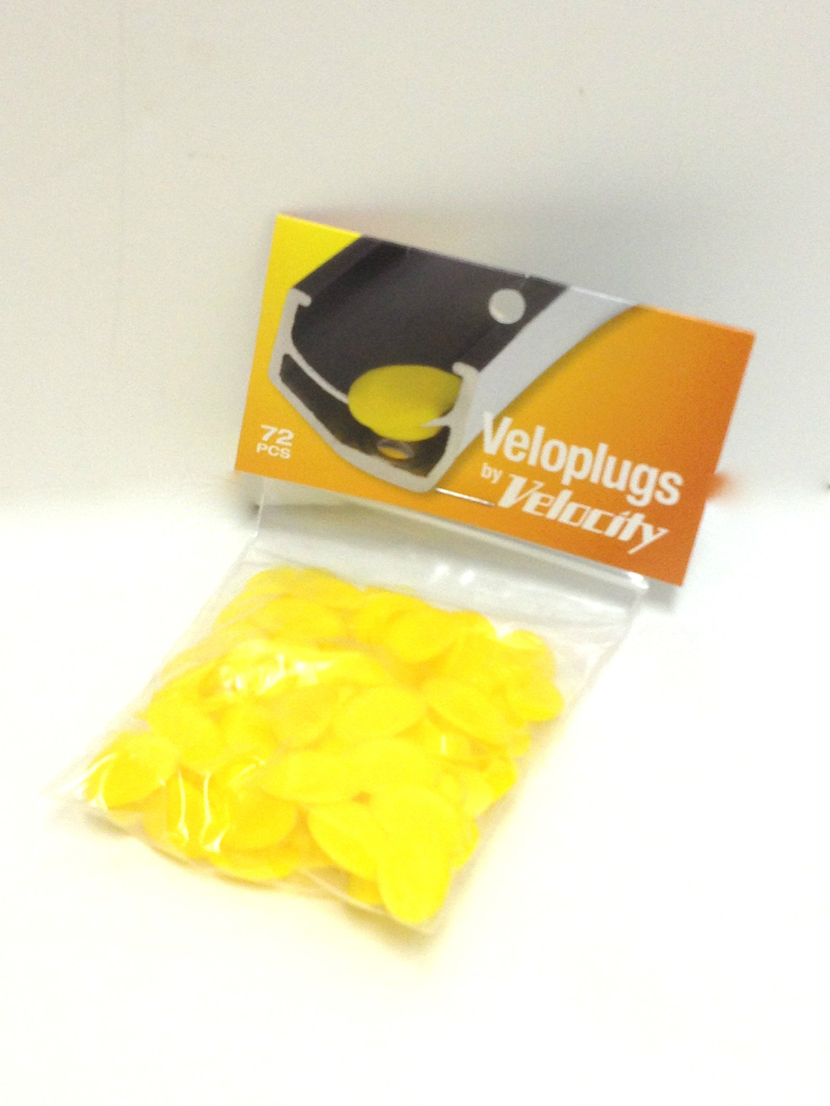 VELOCITY VELOPLUGS VELO PLUGS YELLOW BICYCLE WHEEL BAG OF 72 8.5 – 9.3mm NEW