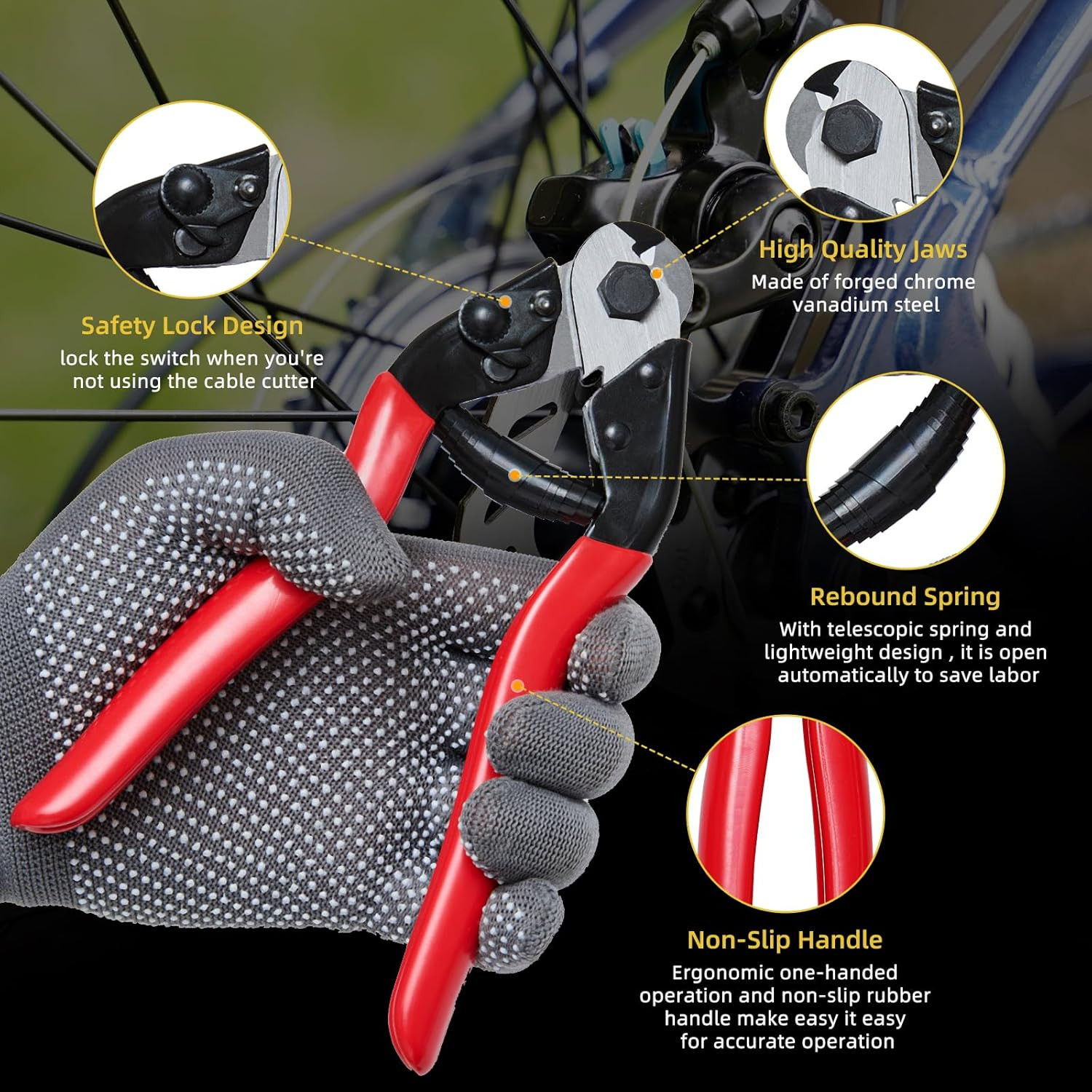 103Pcs Bike Brake Cable Kit with Staiess Steel Bike Cable Cutter,Brake Cable and
