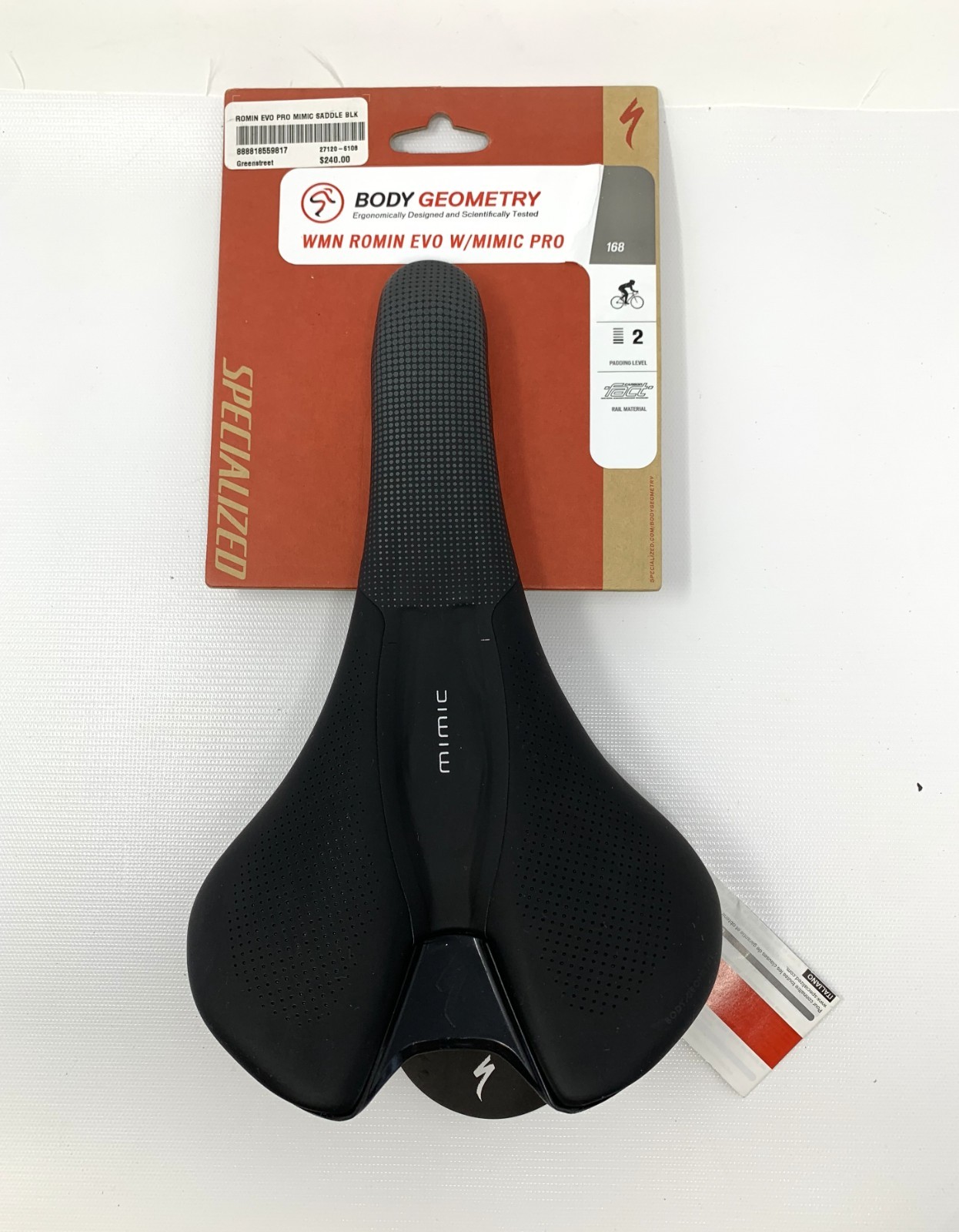 Specialized Women’s Romin Evo Mimic Pro 168mm Carbon Rail Saddle – New
