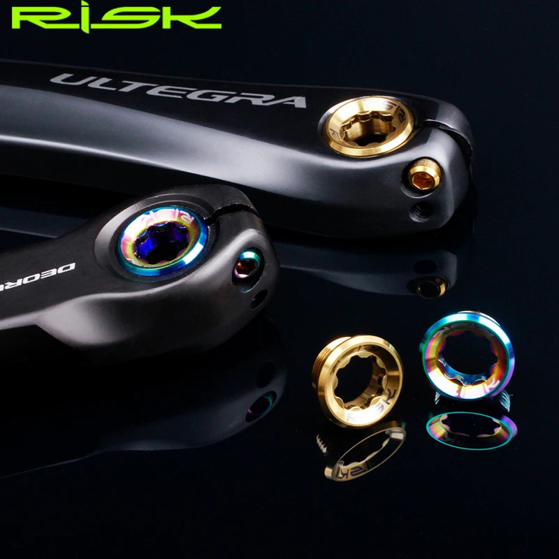 RISK Bicycle Crank Cover Screws Integrated Tooth Plate Plum Blossom Titanium