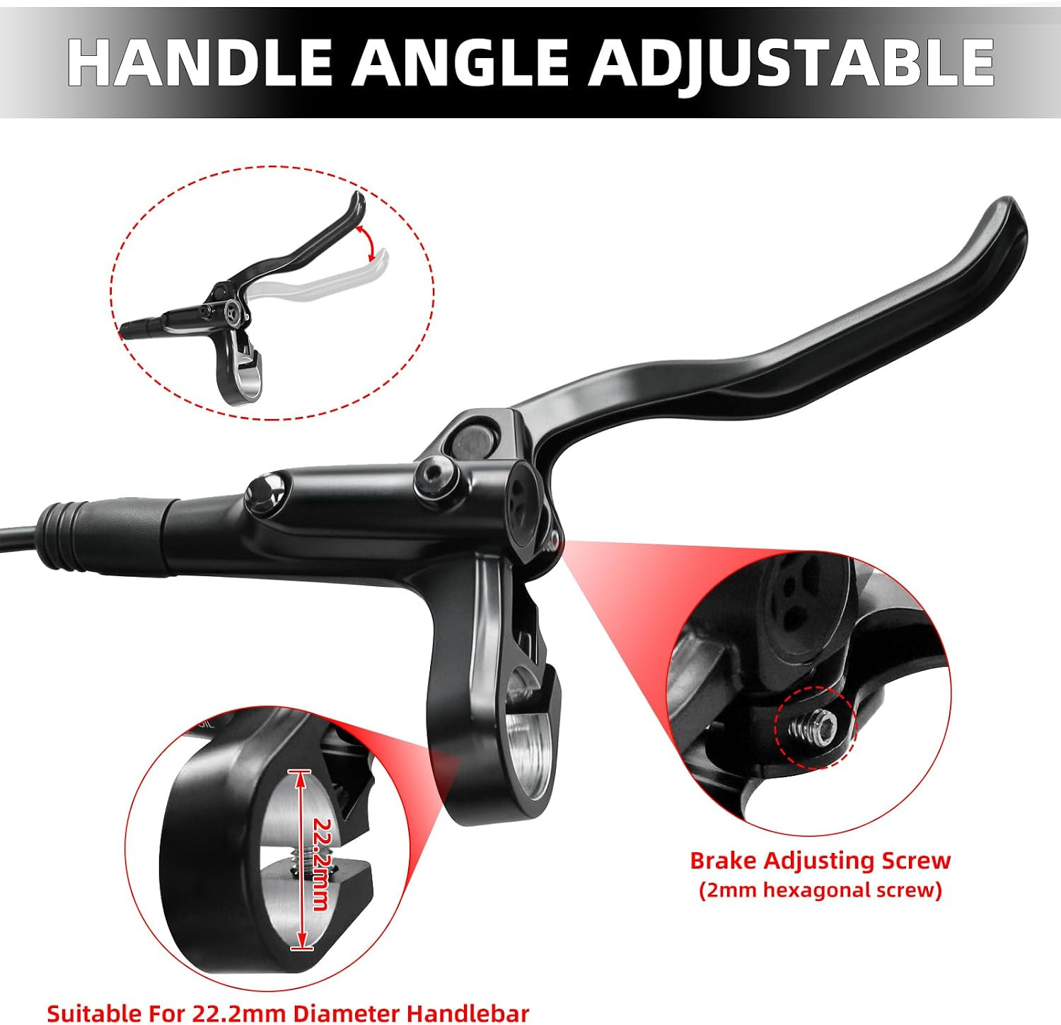 MT200 MTB Hydraulic Disc Brakes Set Left Front 800mm Right Rear 1450mm Mountain