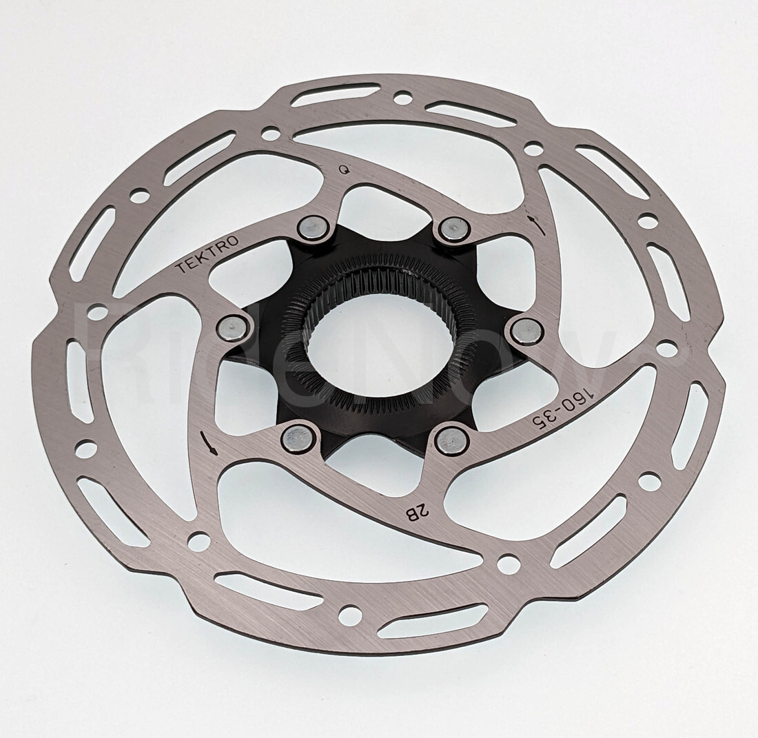 Tektro TR35 160mm Center Lock Disc Rotor, Round Type, Stainless, 2-Piece 160-35