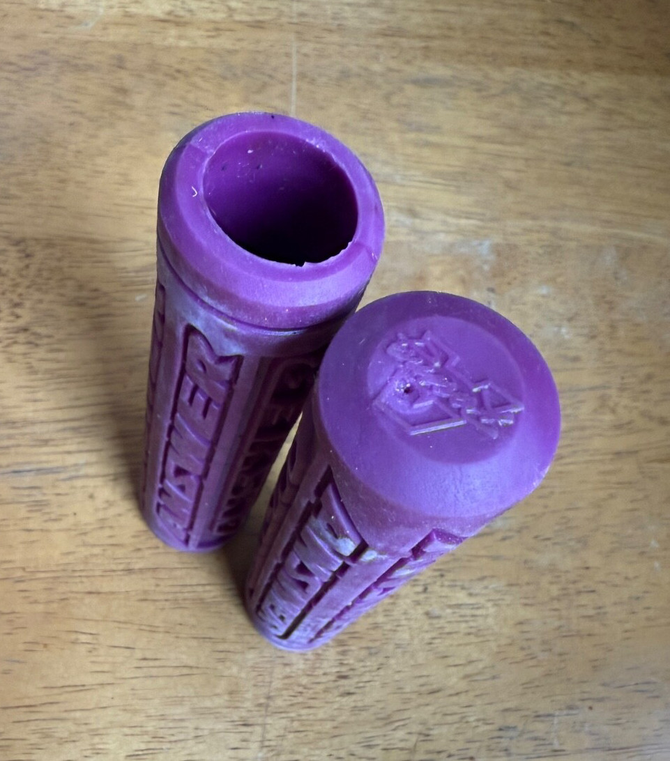 PURPLE Answer Logo Grips 4 3/4″ Made in USA *Fits ANY bicycle* VINTAGE