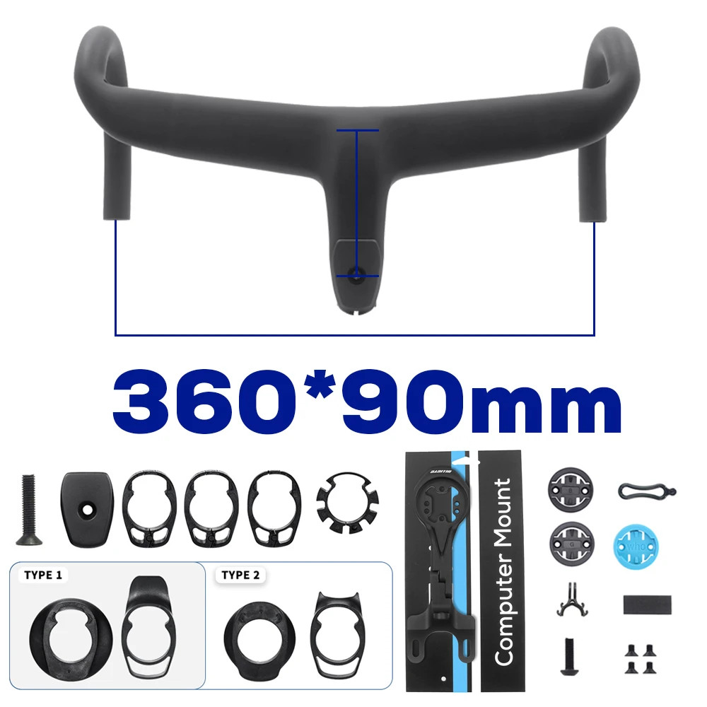 Super Light Carbon Road Bike Integrated Handlebar with Mount 360mm Bike Parts