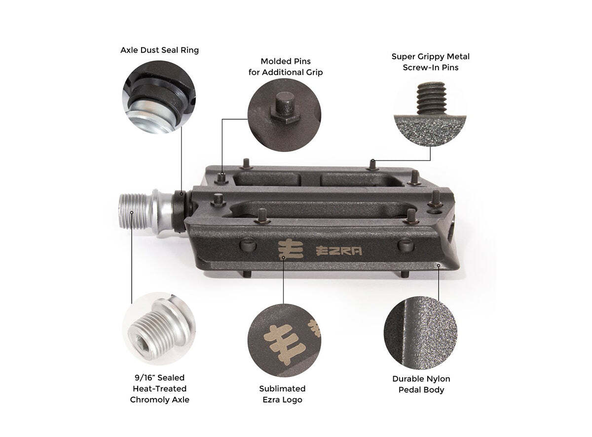 Eastern EZRA Flats Plus BMX Pedals – Black