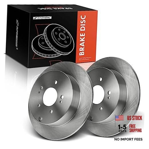 11.89 Inch (302mm) Rear Solid Disc Brake Rotors, 2-Pack | Compatible with