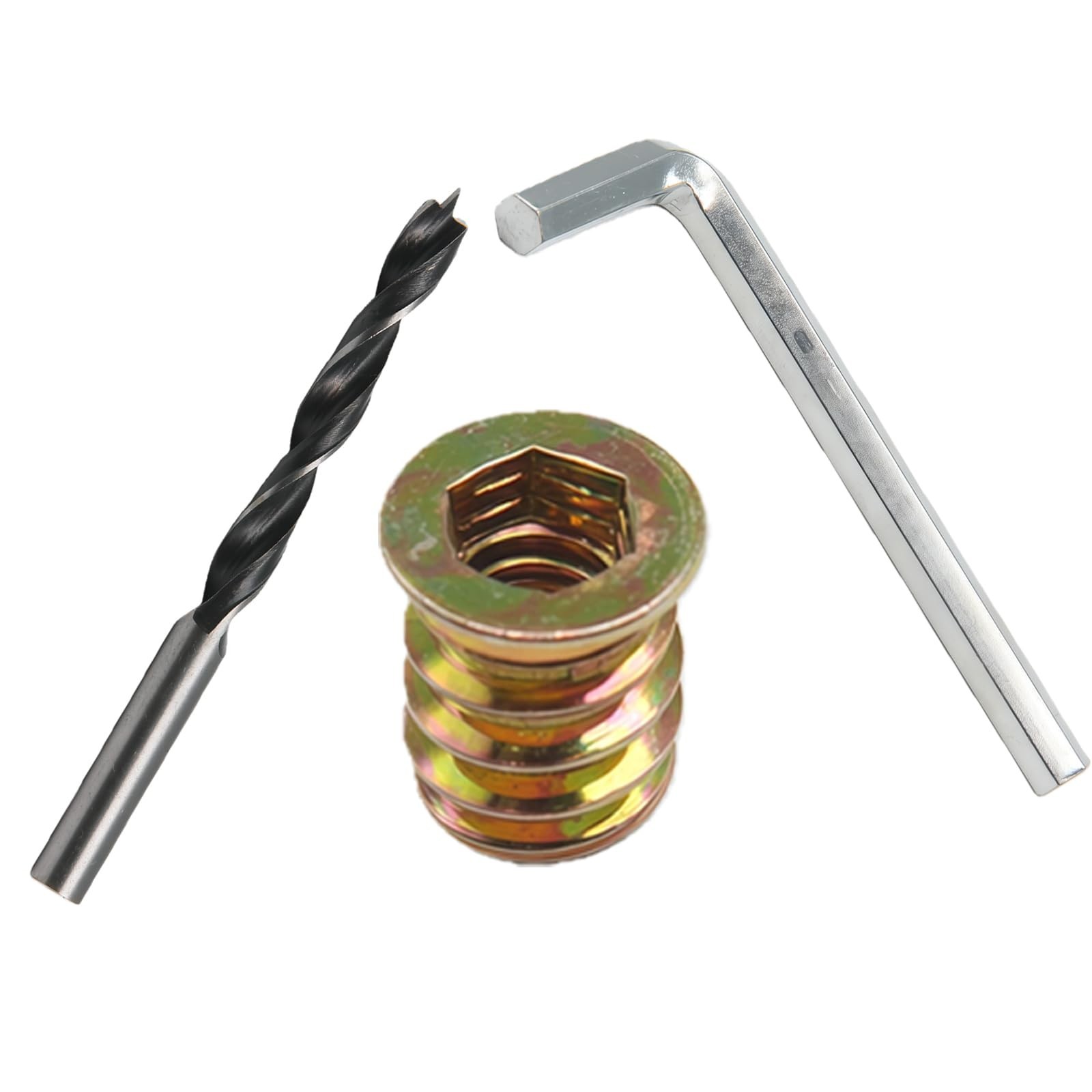 50PCS High-Strength Alloy Steel with Golden Zinc Plating 1/4″-20 Threaded Ins…