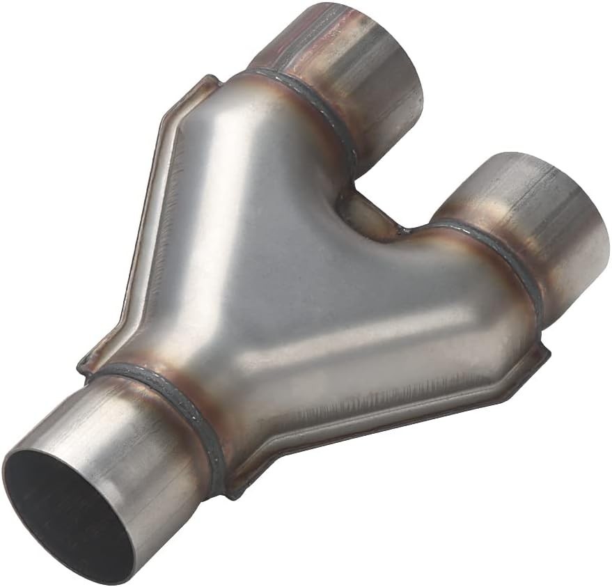 Exhaust 2.5″ Inlet, Stainless Steel 10″ Long Dual 2.5inch 10″Long Wide Y Pipe