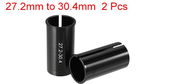 2Pcs 27.2mm to 30.4mm Bicycle Seat Post Tube Adapter Reducing Sleeve Black