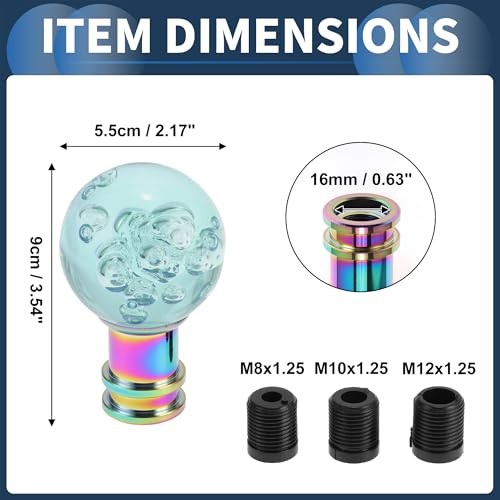 Car Shift Knob, 9cm Universal for Automatic and Manual Vehicle Gear Light Blue