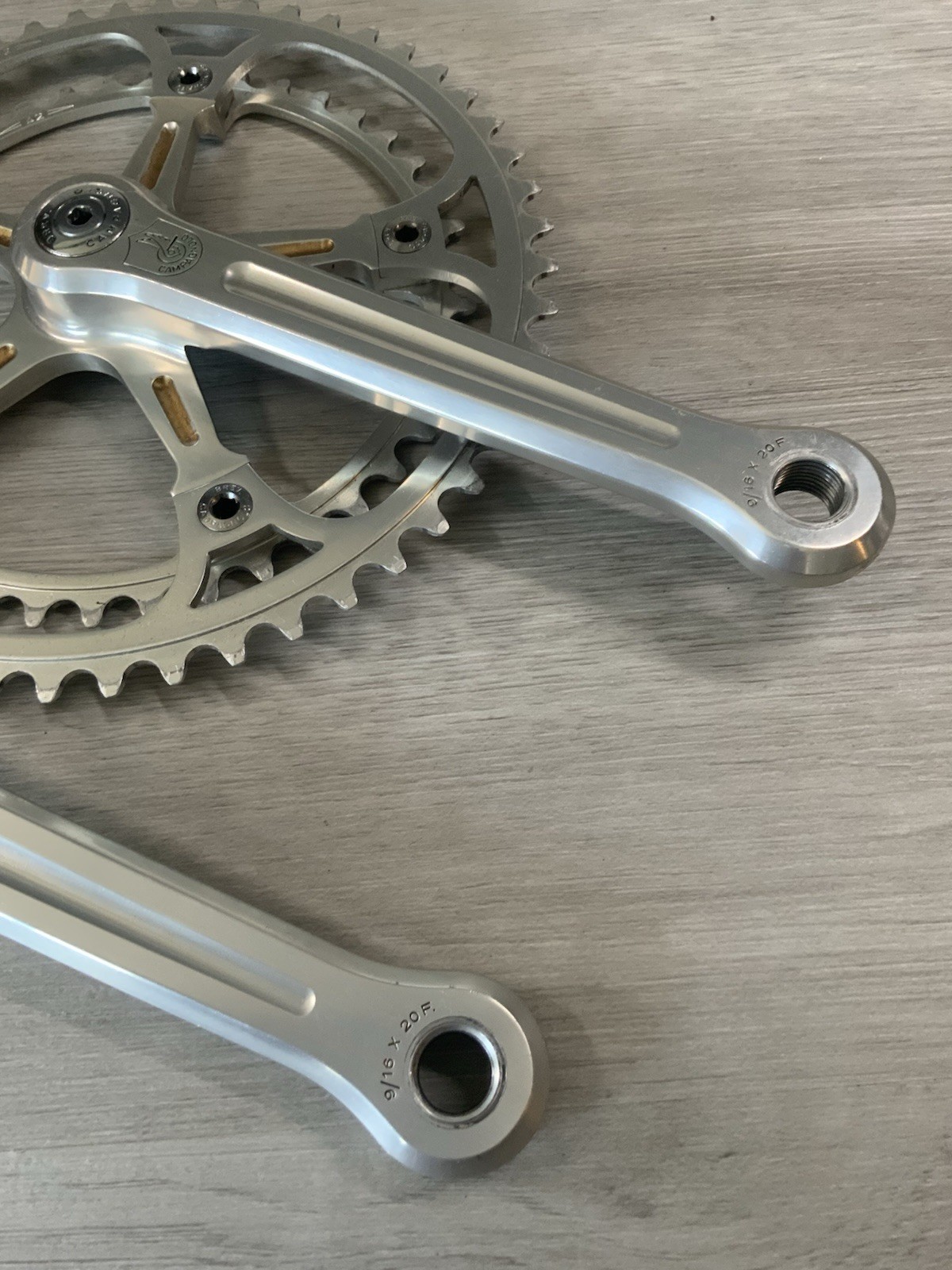 CAMPAGNOLO SUPER RECORD CRANKSET DOUBLE 52-42 TOOTH 170 MM ARMS RECORD CAPS