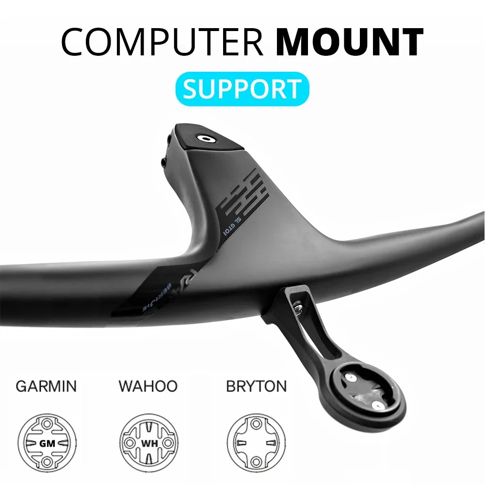 MTB XC Bicycle Carbon Handlebar Integrated Internal Cable 90*740mm Riser Bar