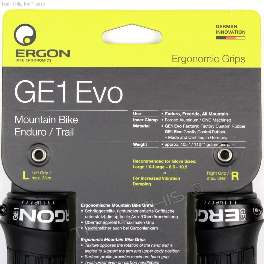 Ergon GE1 Evo Large Ergo Lock-On Handlebar Bike Grips MTB / Enduro Bike – Black