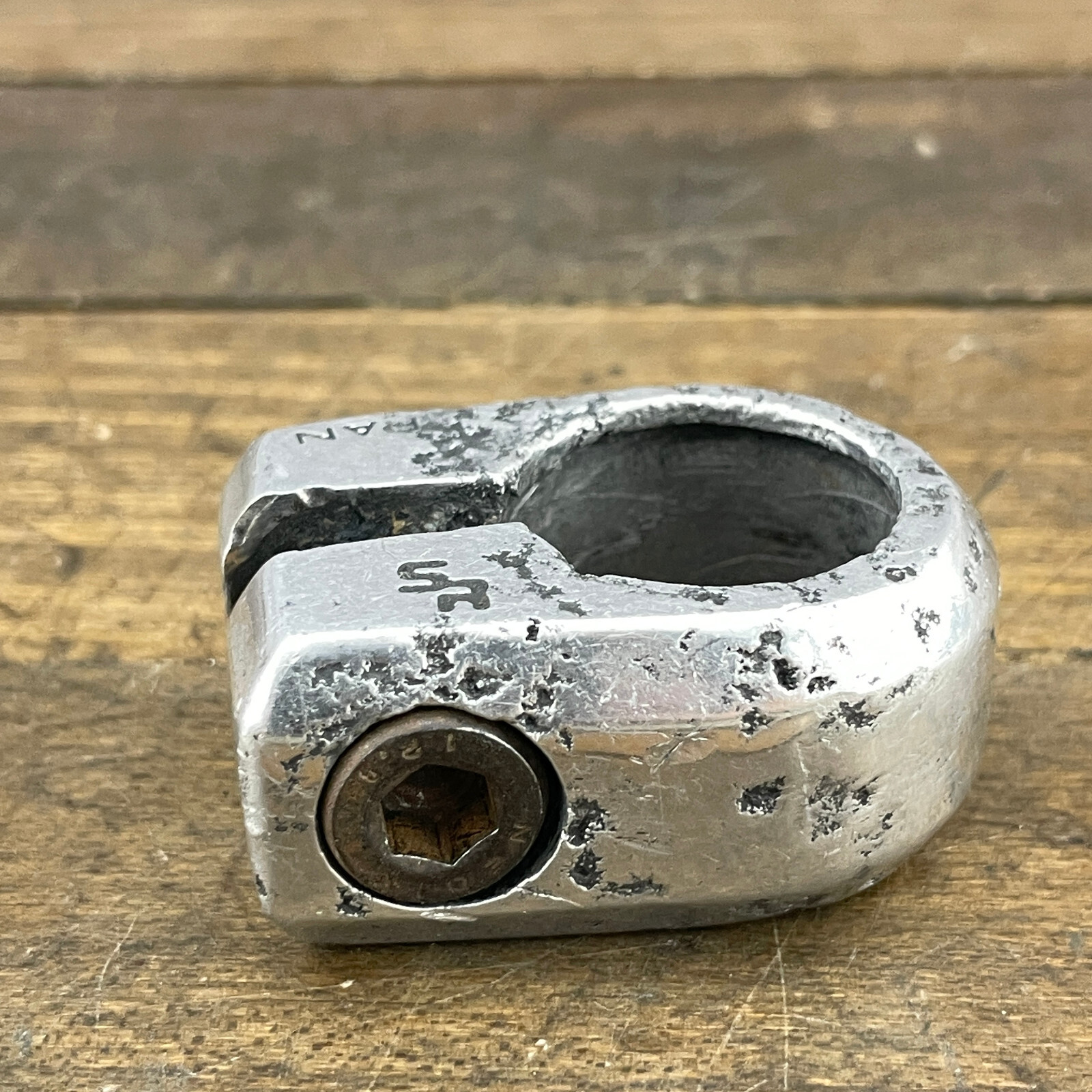SR Old School BMX Seatpost Clamp 25.4 mm Japan Stamp OG 80s Silver Chrome A3