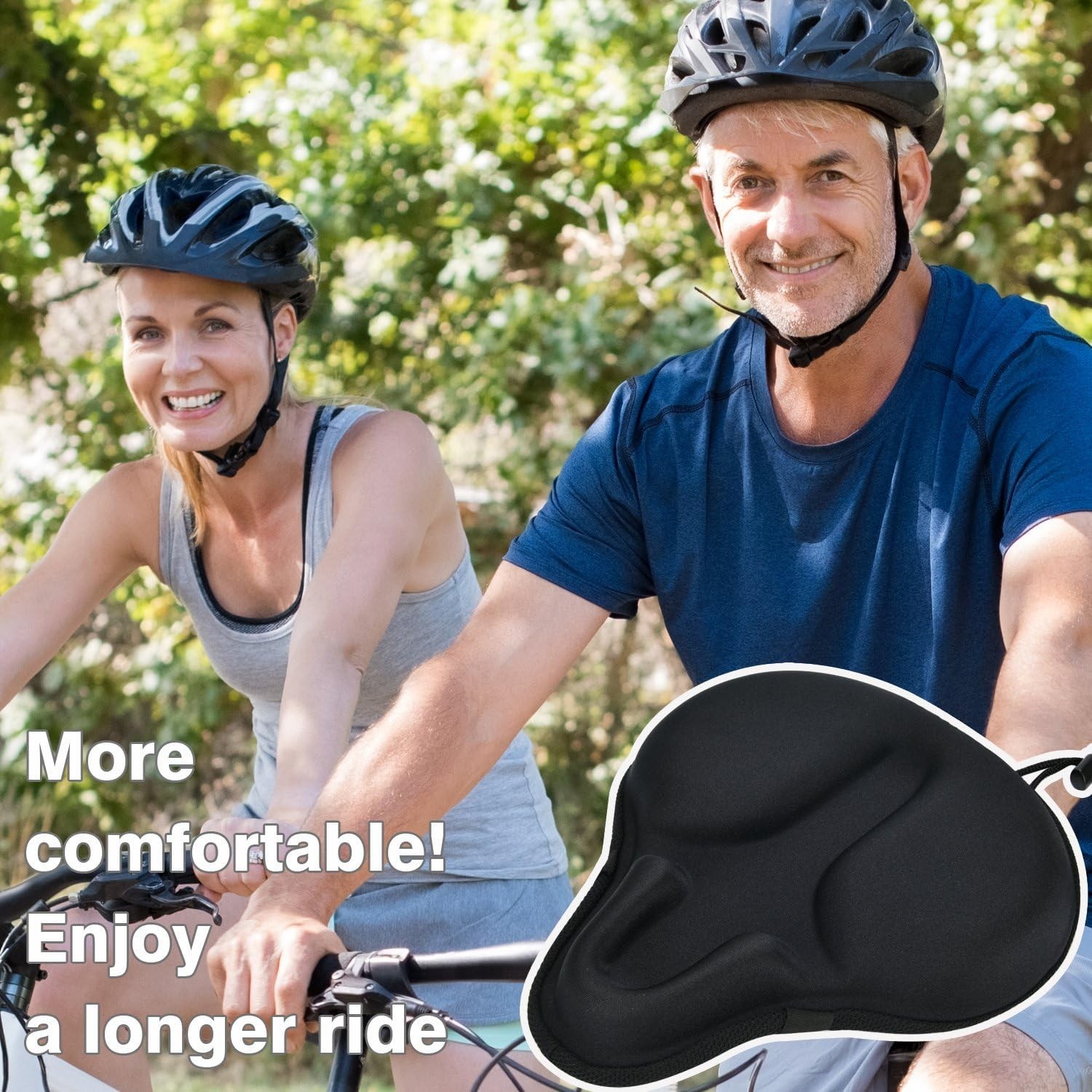 C6 Large Comfortable Exercise Bike Seat Cover – Wide Soft Foam & Gel Padded B…