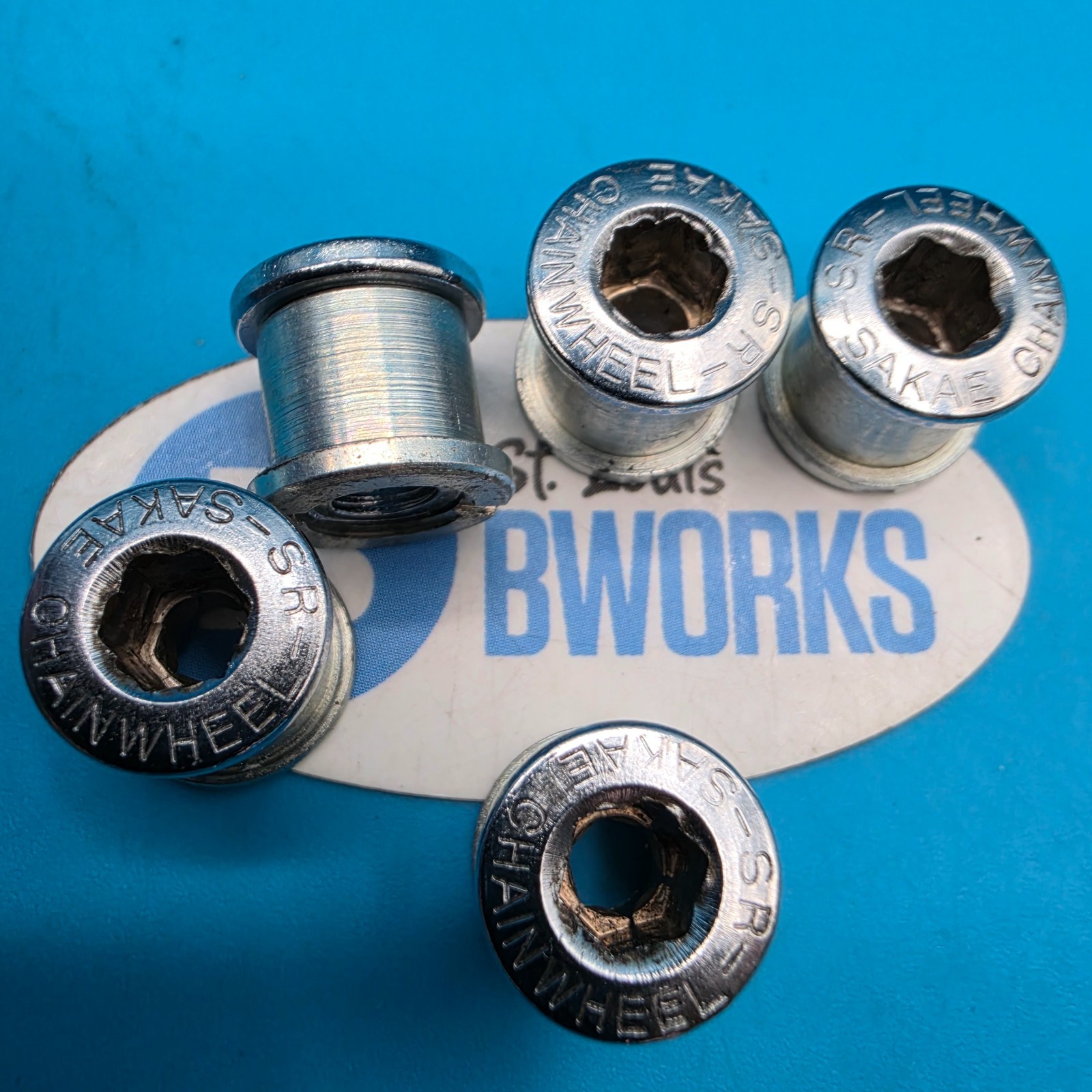 Vintage Sakae SR Double Crankset Chainring Bolts 5 pc g20