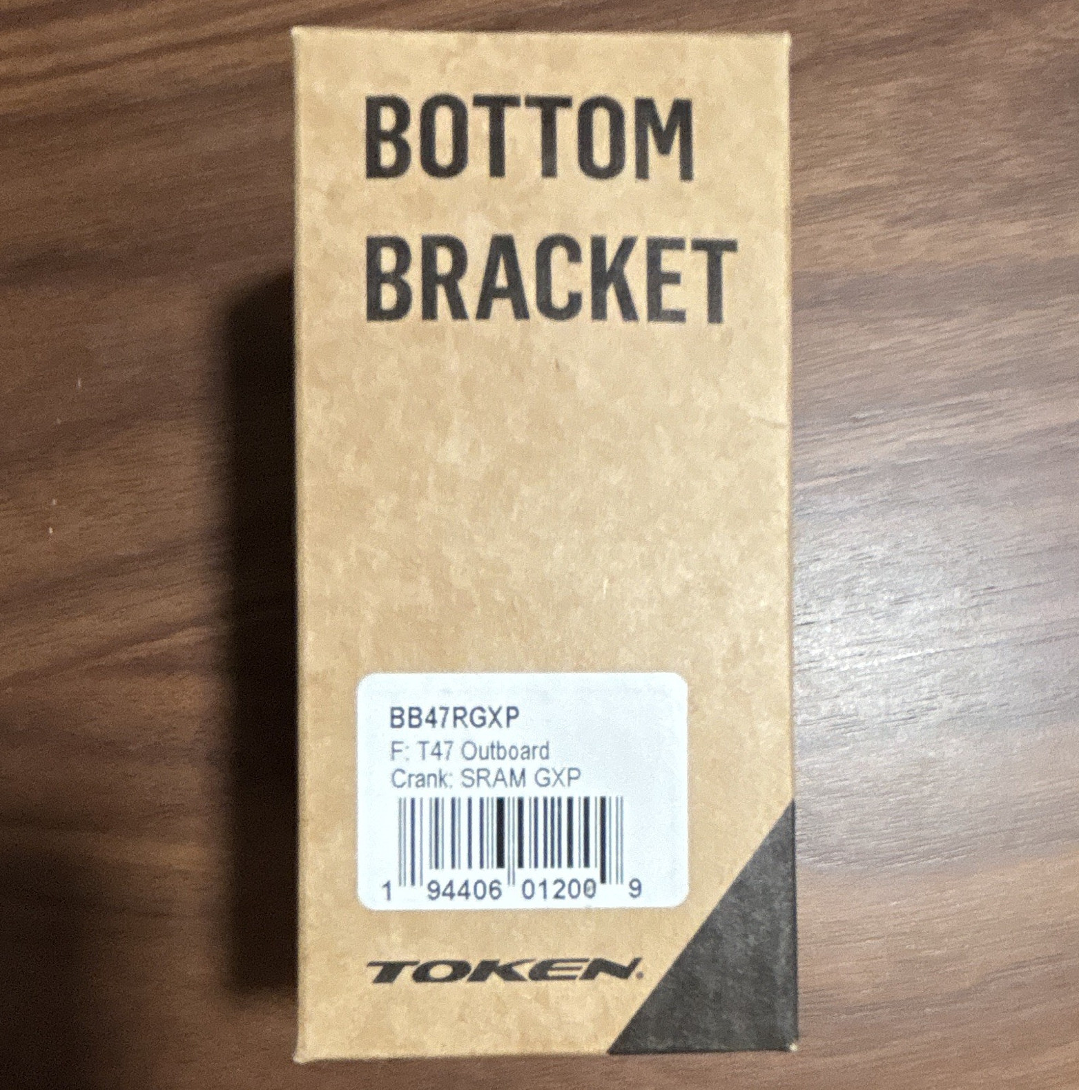Token BB47RGXP T47 Outboard Bottom Bracket for SRAM GXP Spindle Black