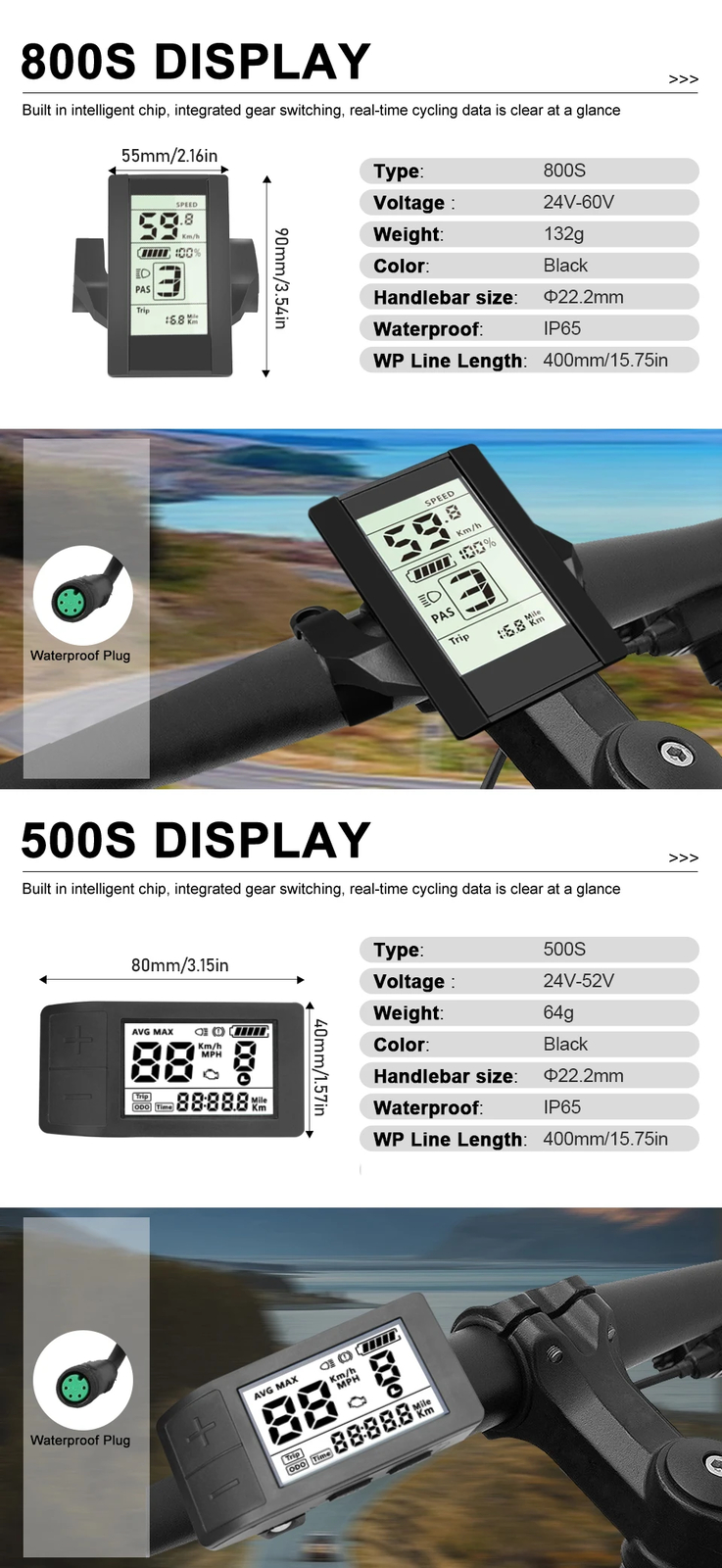 Electric Bike LCD Display for BBS02B BBS01B BBSHD BBS Mid Drive Motor Bicycle