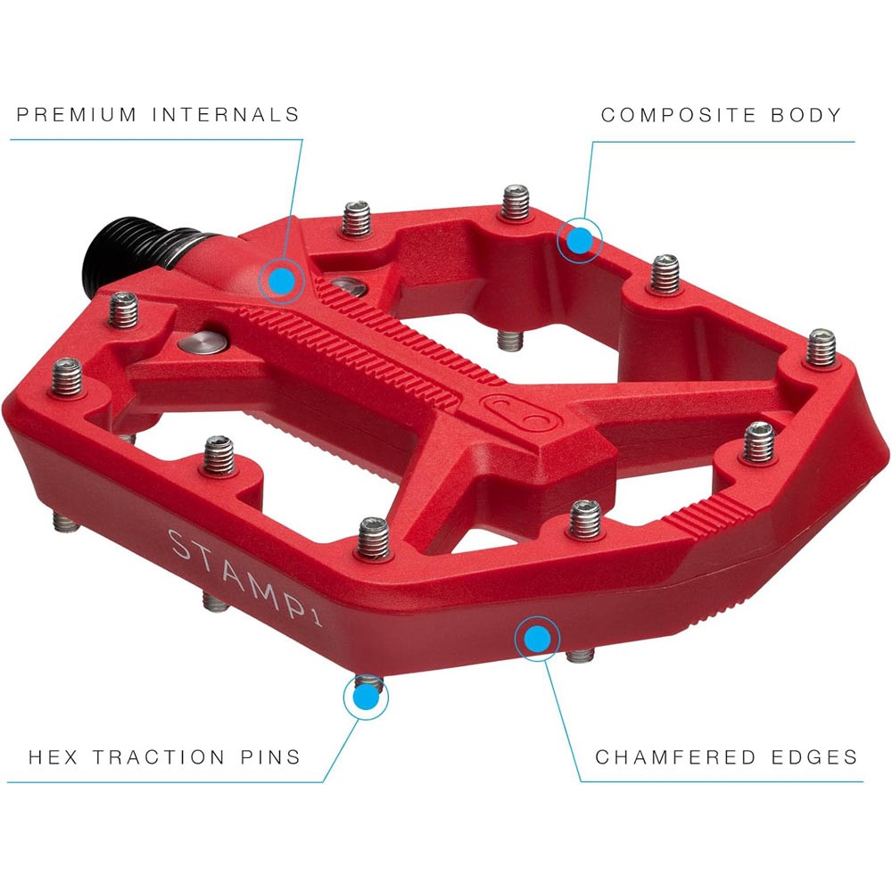 Crank Brothers Stamp 1 Gen 2 Composite Platform Pedals Small Red