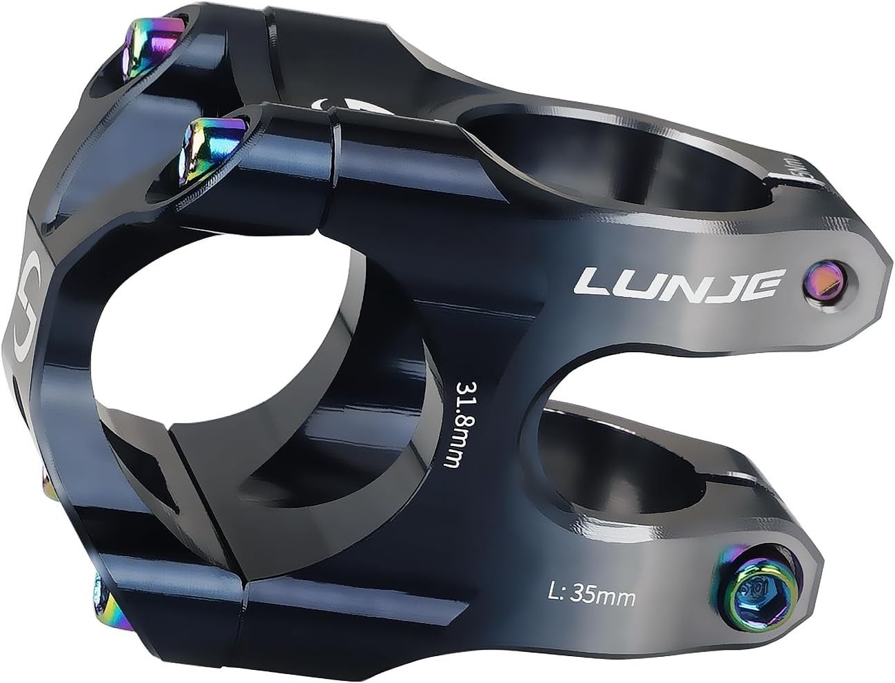 LUNJE 31.8mm MTB Bike Stem CNC Aluminum Alloy Short Handlebar Riser Road Bicycle