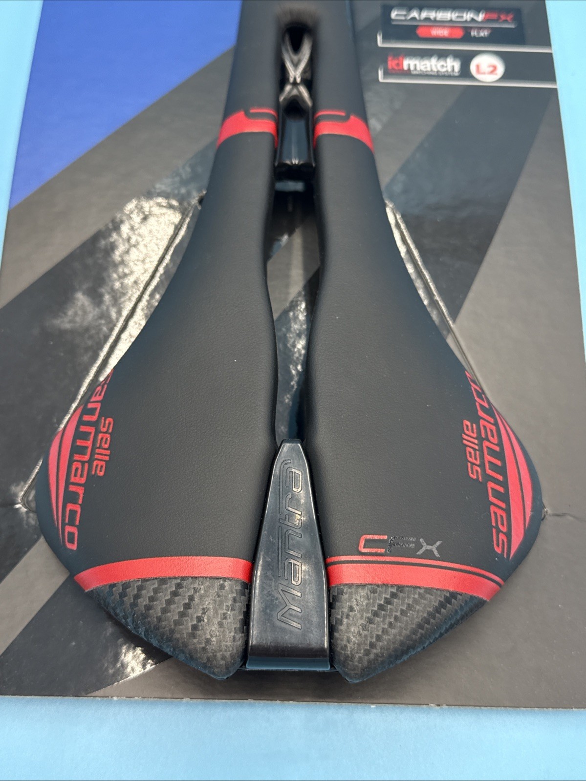 Selle San Marco MANTRA Open Fit Carbon FX Racing WIDE Black Saddle Carbon Rail