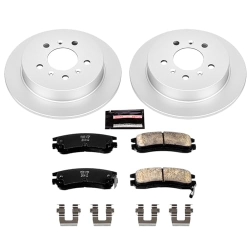 Power Stop CRK1440 Coated Brake Rotor & Ceramic Brake Pads- rear