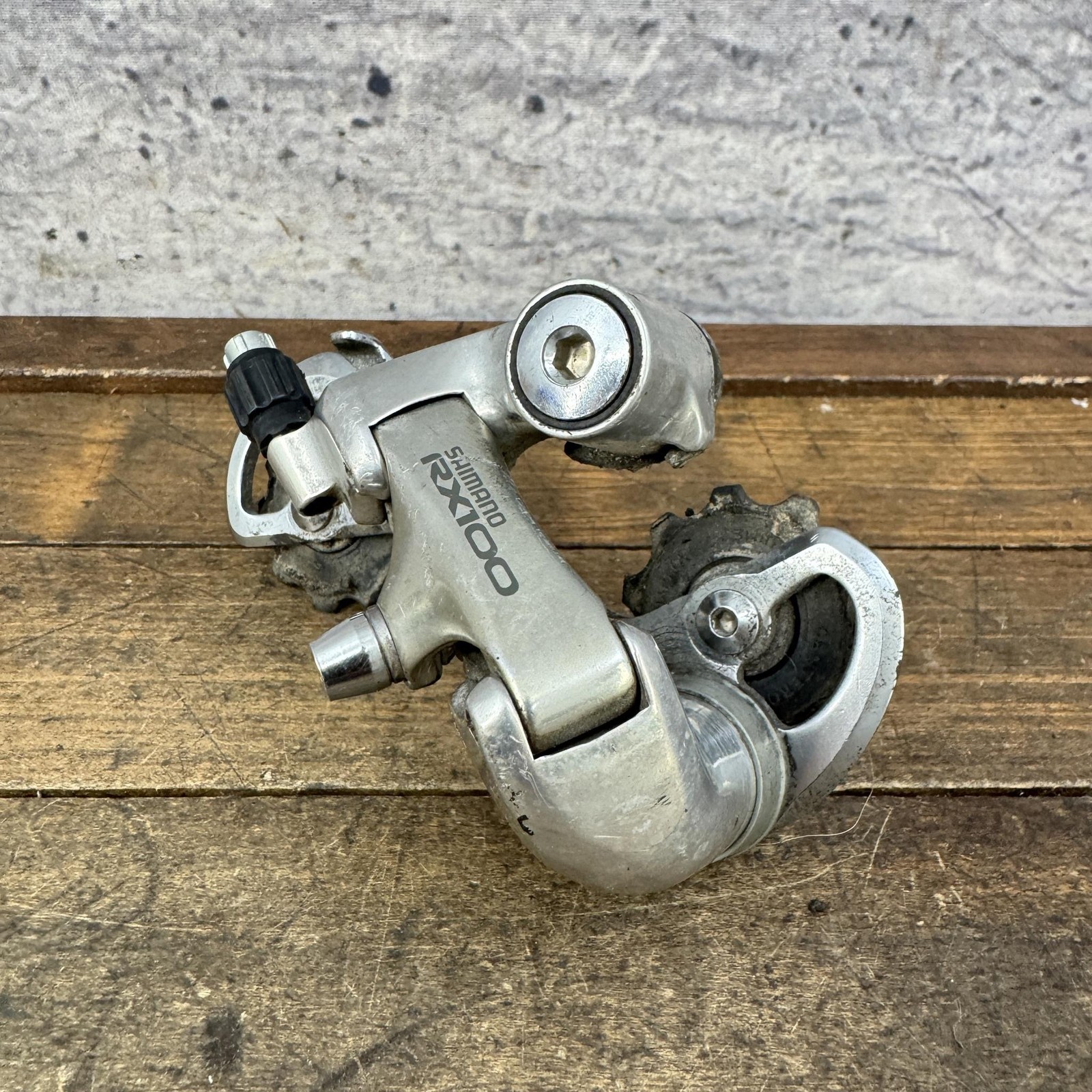 Vintage Shimano RX100 Rear Derailleur RD-A551 LONG Cage Silver Bolt-On Japan
