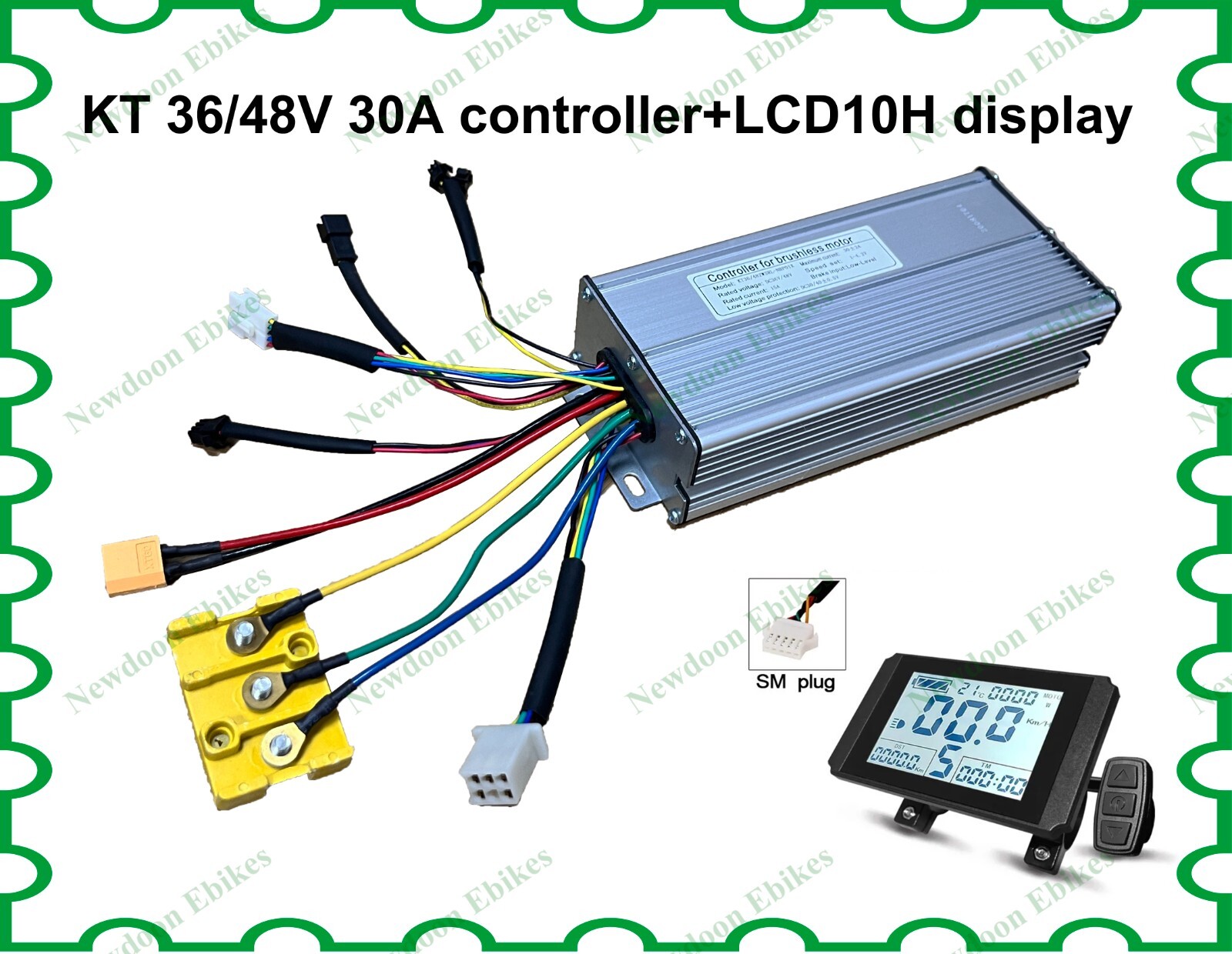 KT 36/48V 30A Square mode 12 FET controller with LCD10H Display for 1500w motor.
