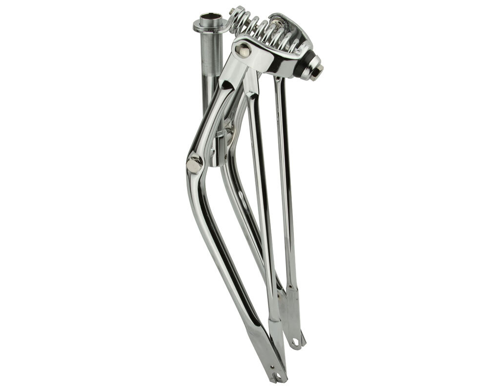 GENUINE VINTAGE LOWRIDER 20″ STEEL CLASSIC SPRING FORK 1 INCH IN CHROME.