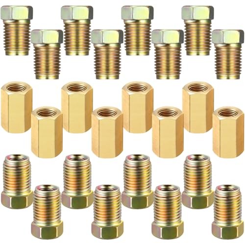 Pieces 3/8 Inch-Threads Brake Line Fittings Assortment for 3/16 Inch Tube 24