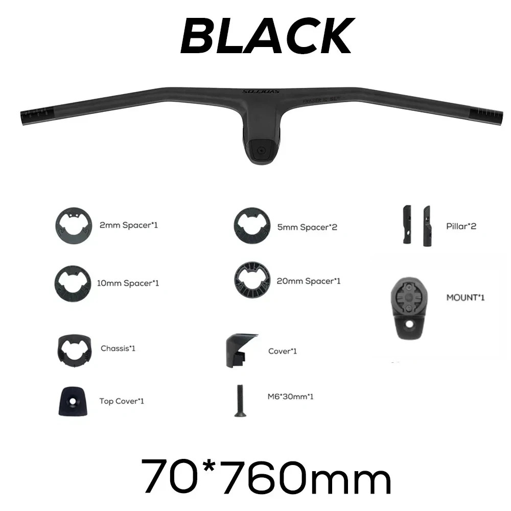 740MM -20 Degrees Full Carbon Fiber Integrated Cockpit MTB Bicycle Handlebars