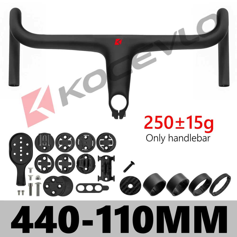 Road Bicycle Ultralight Carbon Stem Integrated Handlebar for 28.6mm with Spacers