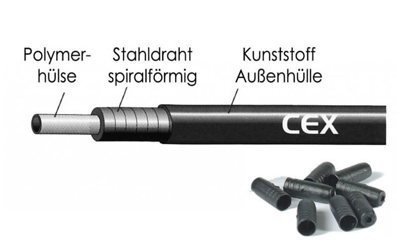 XLC Shift Brake Outer Casing 4-5 mm Black / White incl End Caps