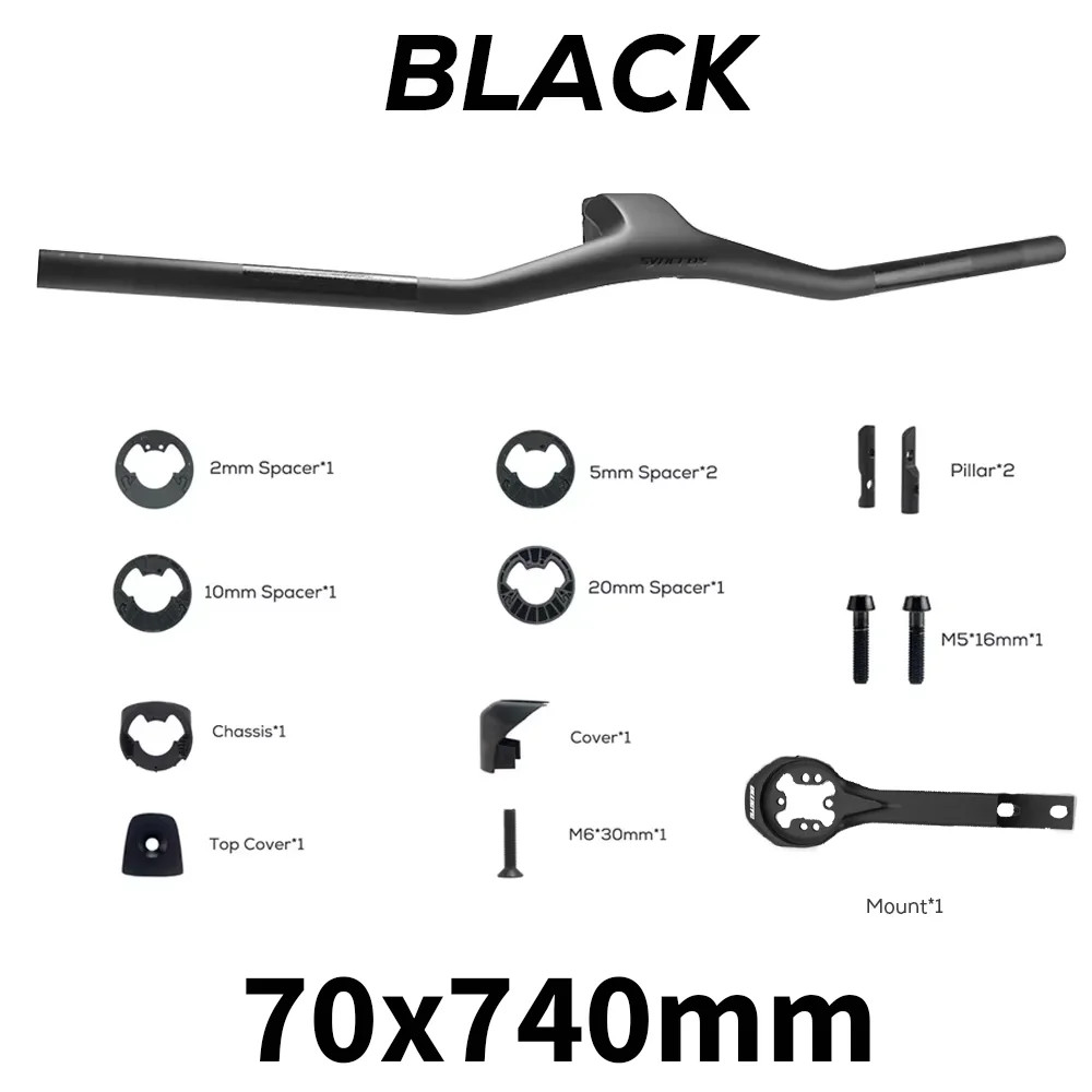 -40 Degree Full Carbon Fibre Integrated Mountain Bike Handlebar 60-100mm Stem