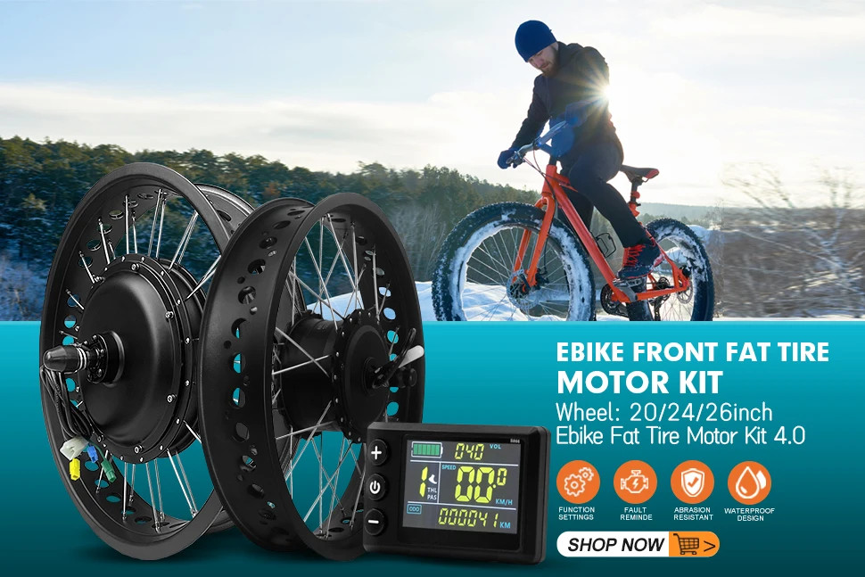 Electric Fat Bike 48V 750W 4.0 Rear Hub Motor Wheel Bike Conversion Kit 20/24/26