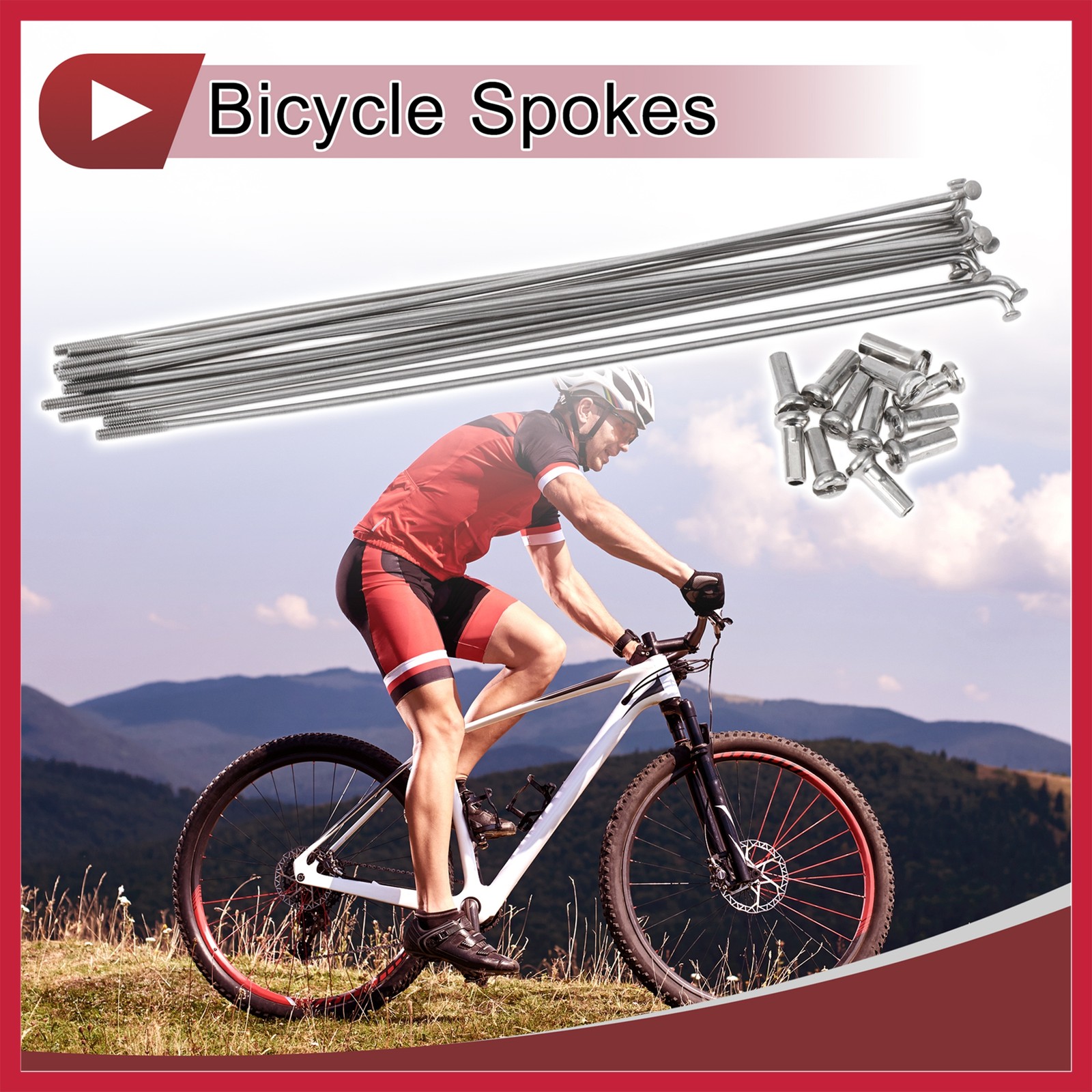 12Set 14G Bicycle Spokes 185mm Bike Wheel Spokes 304 Stainless Steel