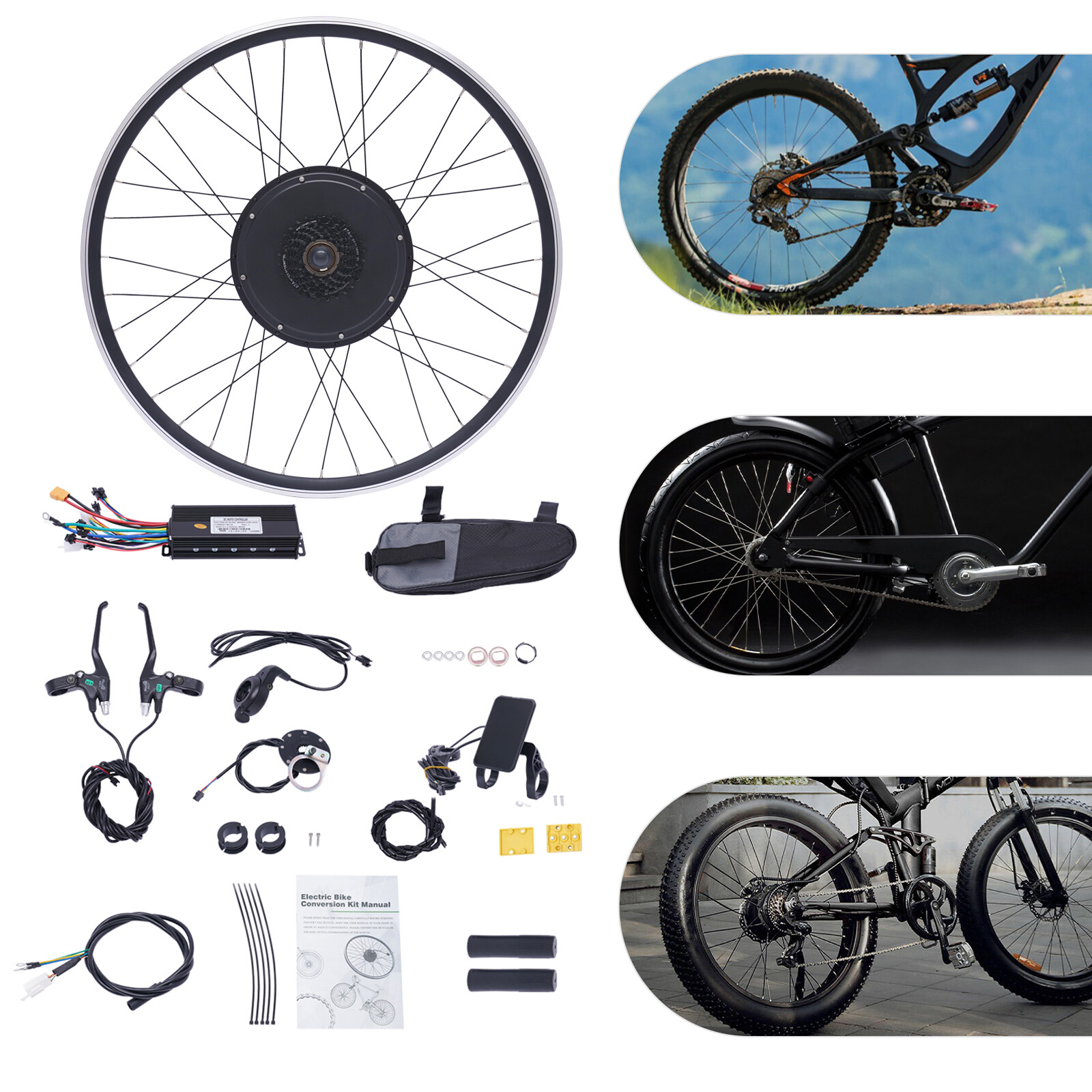 700C 28″/29» 1000W LCD Electric Bicycle Motor Conversion Kit Ebike Rear Wheel