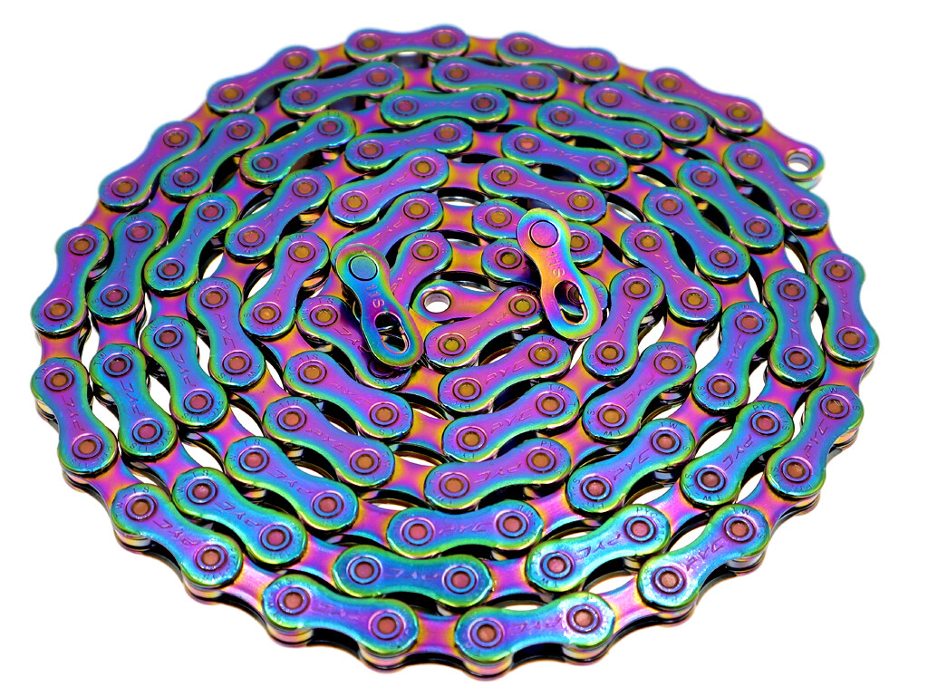 PYC P1102 X11 11S Bike Chain 116L Aurora/Oil Slick