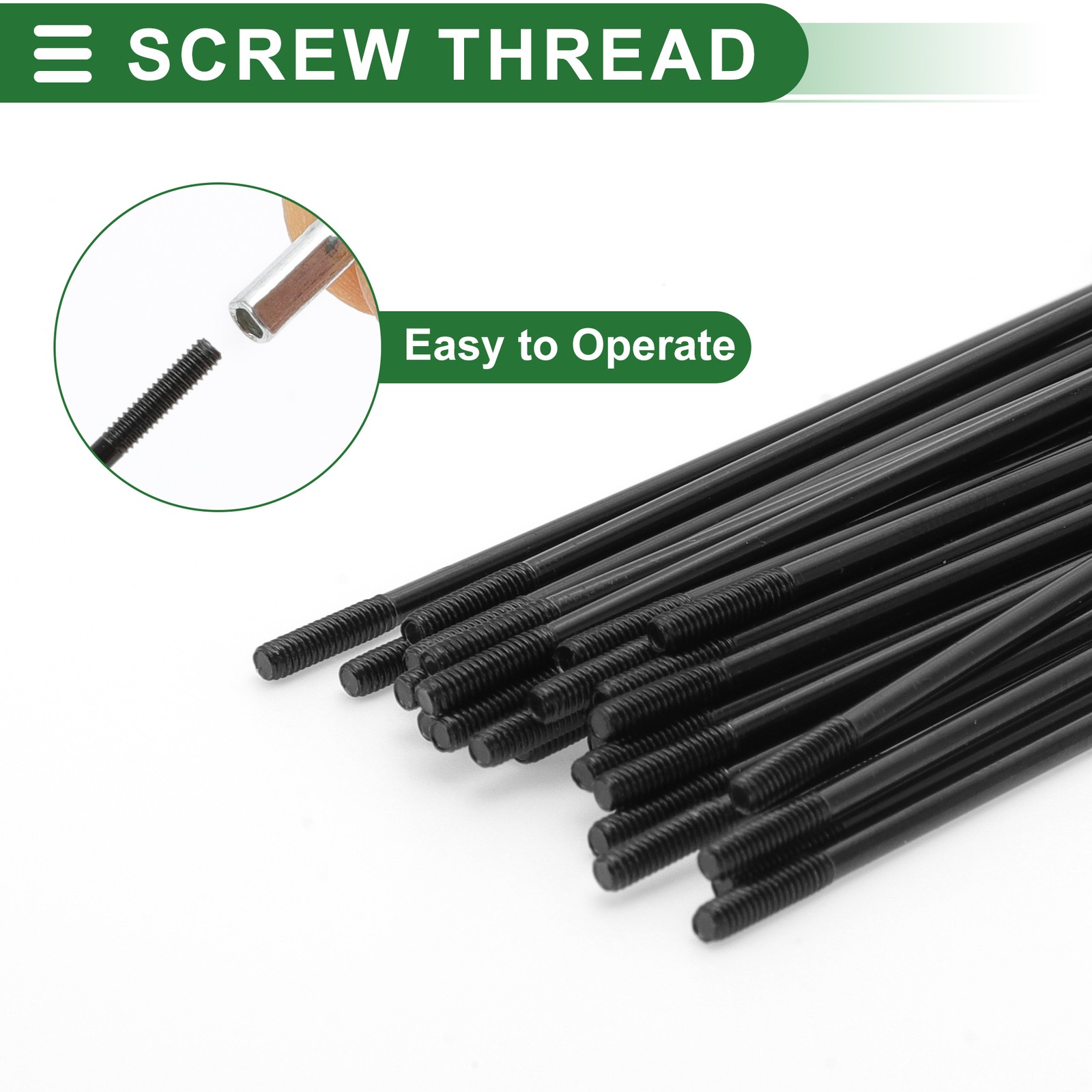 1 Set 14G 89mm Length Bicycle Spokes Nipple Carbon Steel Black Universal