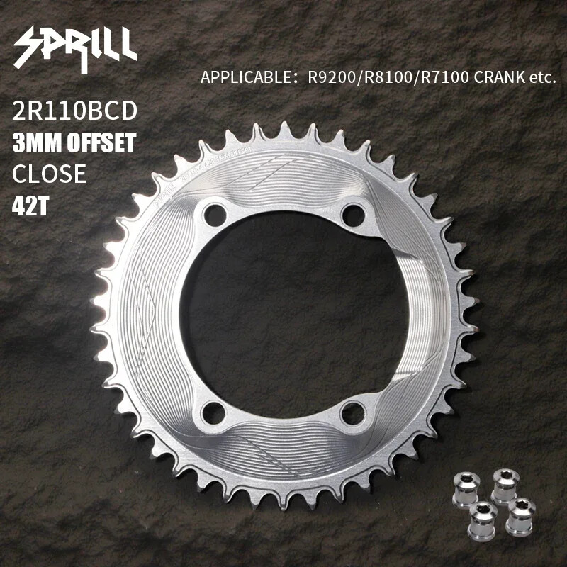 Aero Ultralight 110BCD Bike Chainring 3mm Offset 40-50T Closed Single ChainWheel