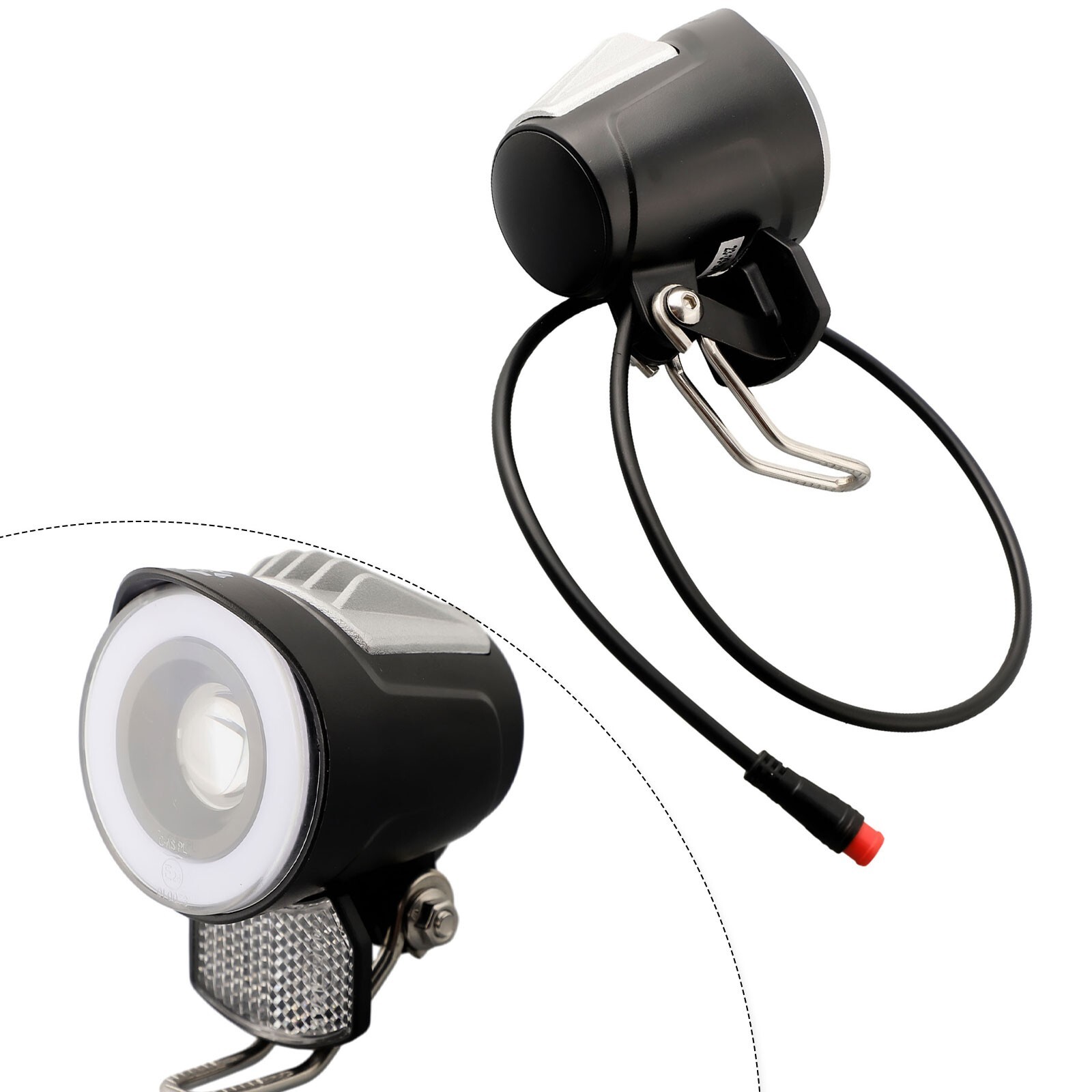 LED Headlight For-E-Bike Front Light Spotlight Electric Bicycle 6-48V New