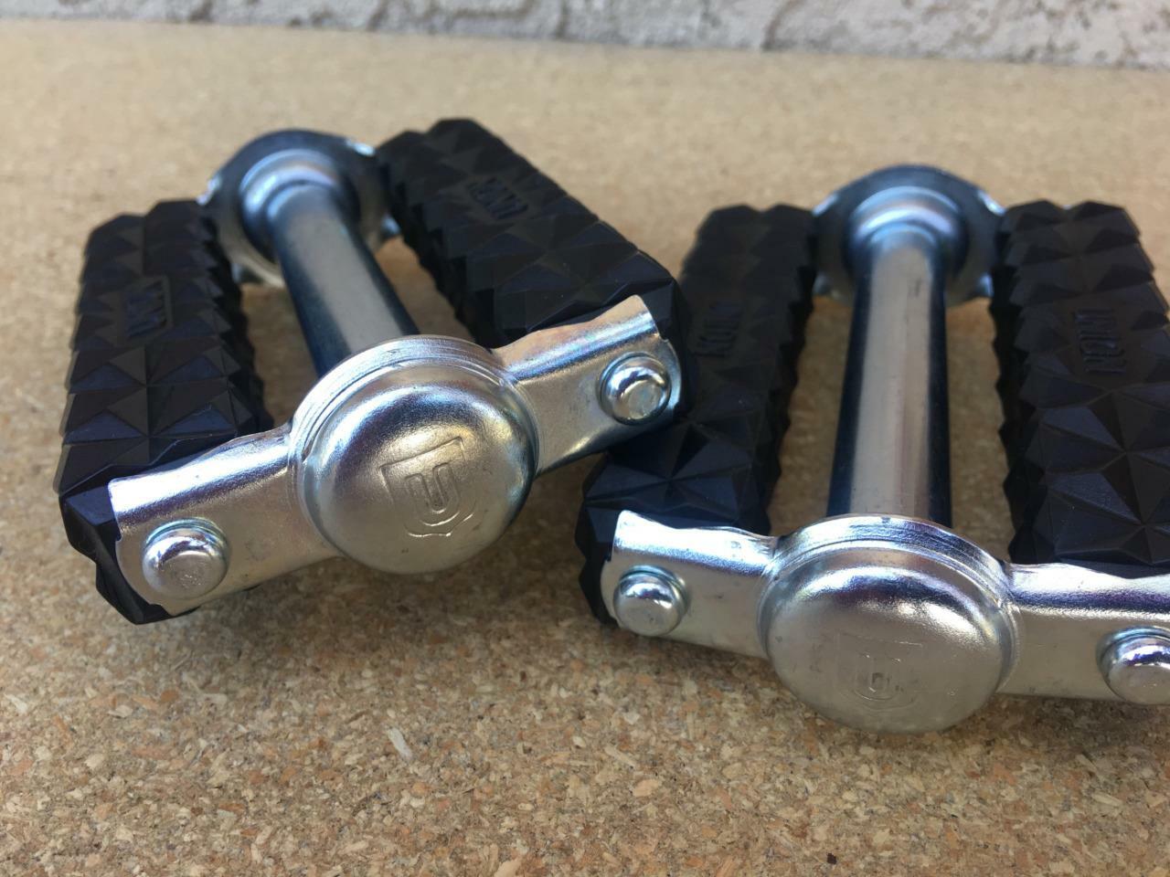 NEW 1/2″ Classic UNION WAFFLE BLOCK Pedals for 1-piece Cranks Schwinn Old School