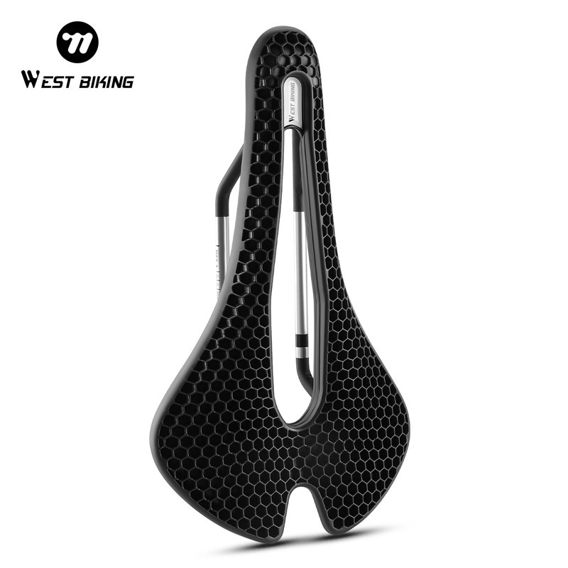 WEST BIKING Bicycle Saddle 3D Honeycomb Hollow MTB Road Bike Seat Cushion Orange