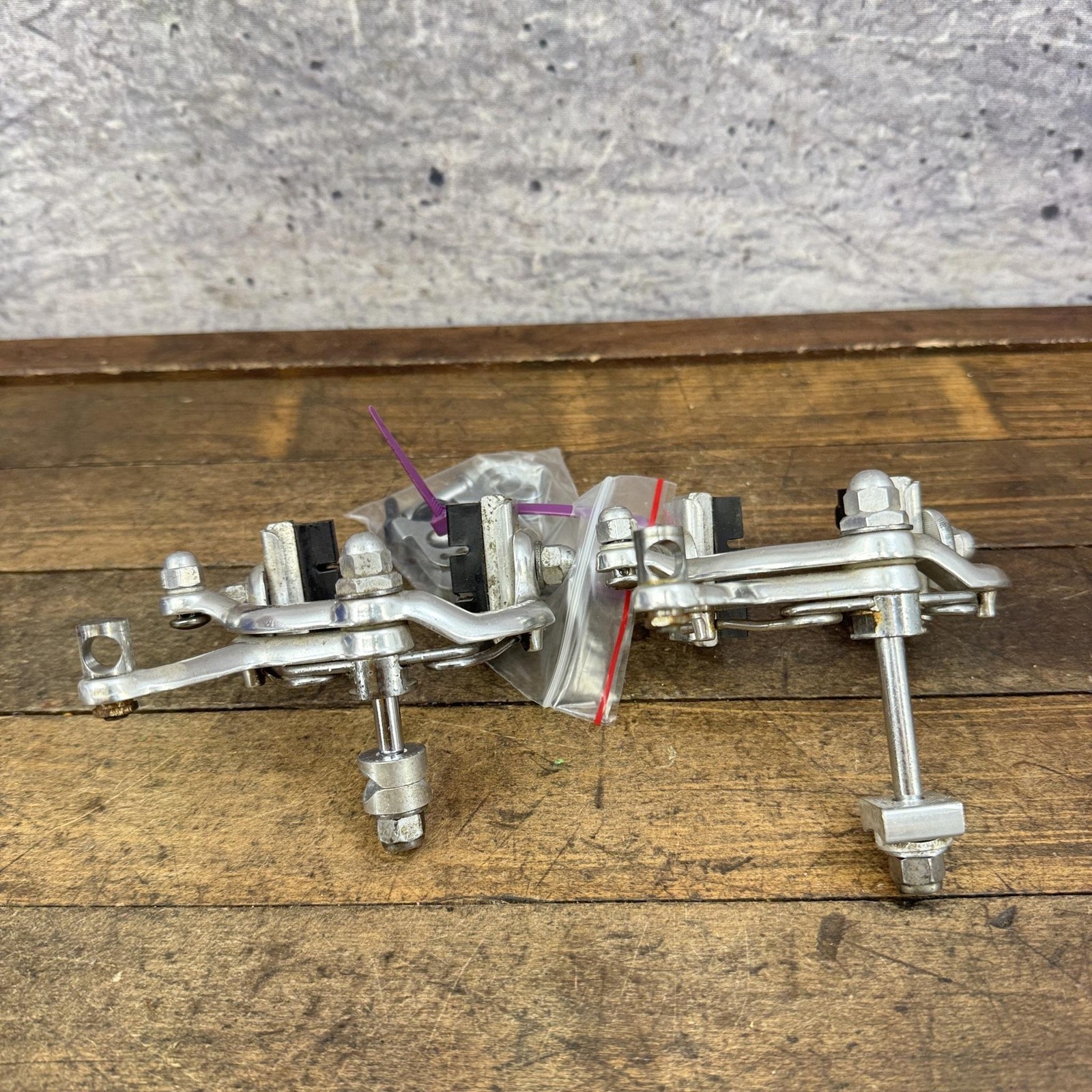 Vintage Dia Compe G Caliper Brakes Set Side Pull Silver Japan 80s 82 Front Rear